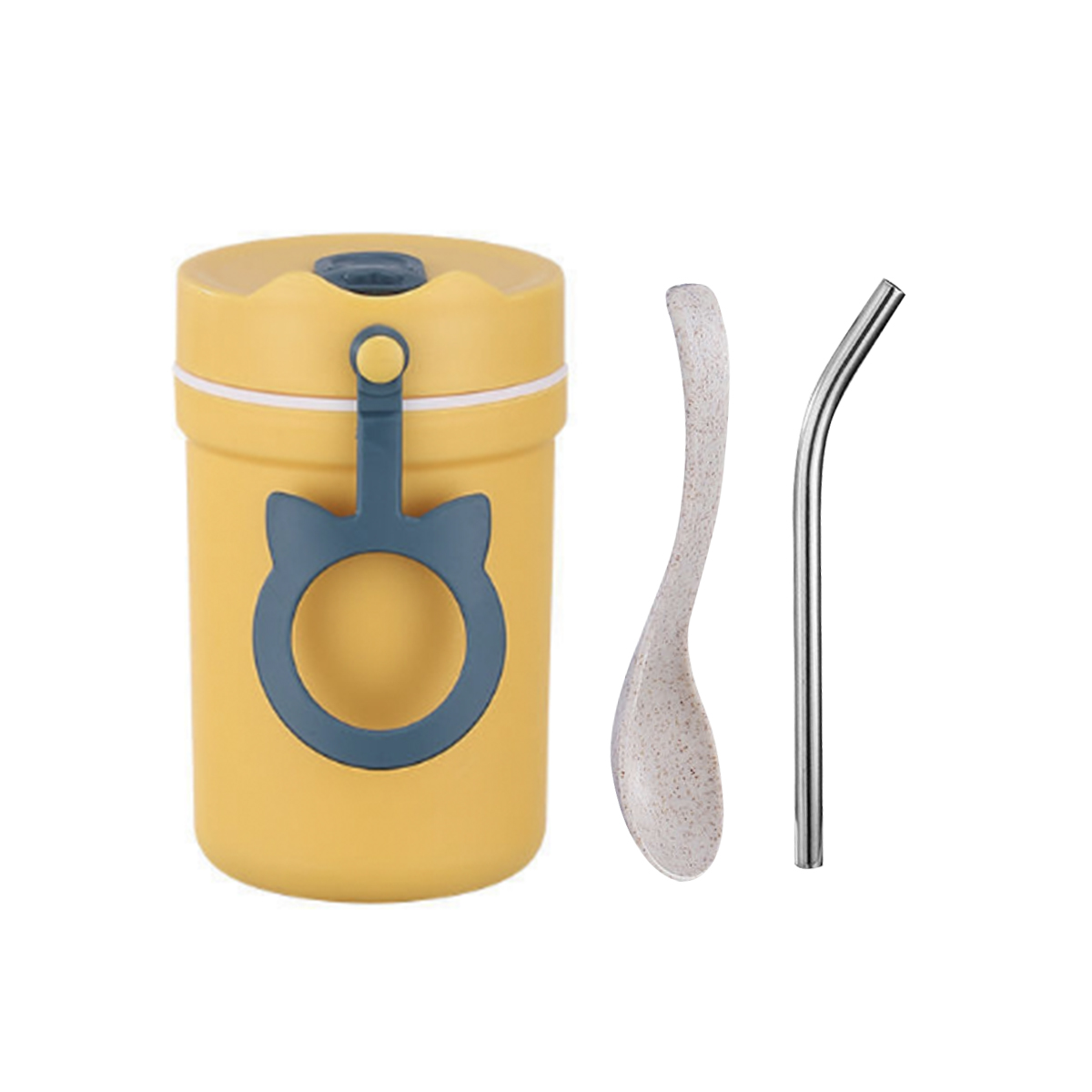 Portable Soup Cup with Straw (330ml)